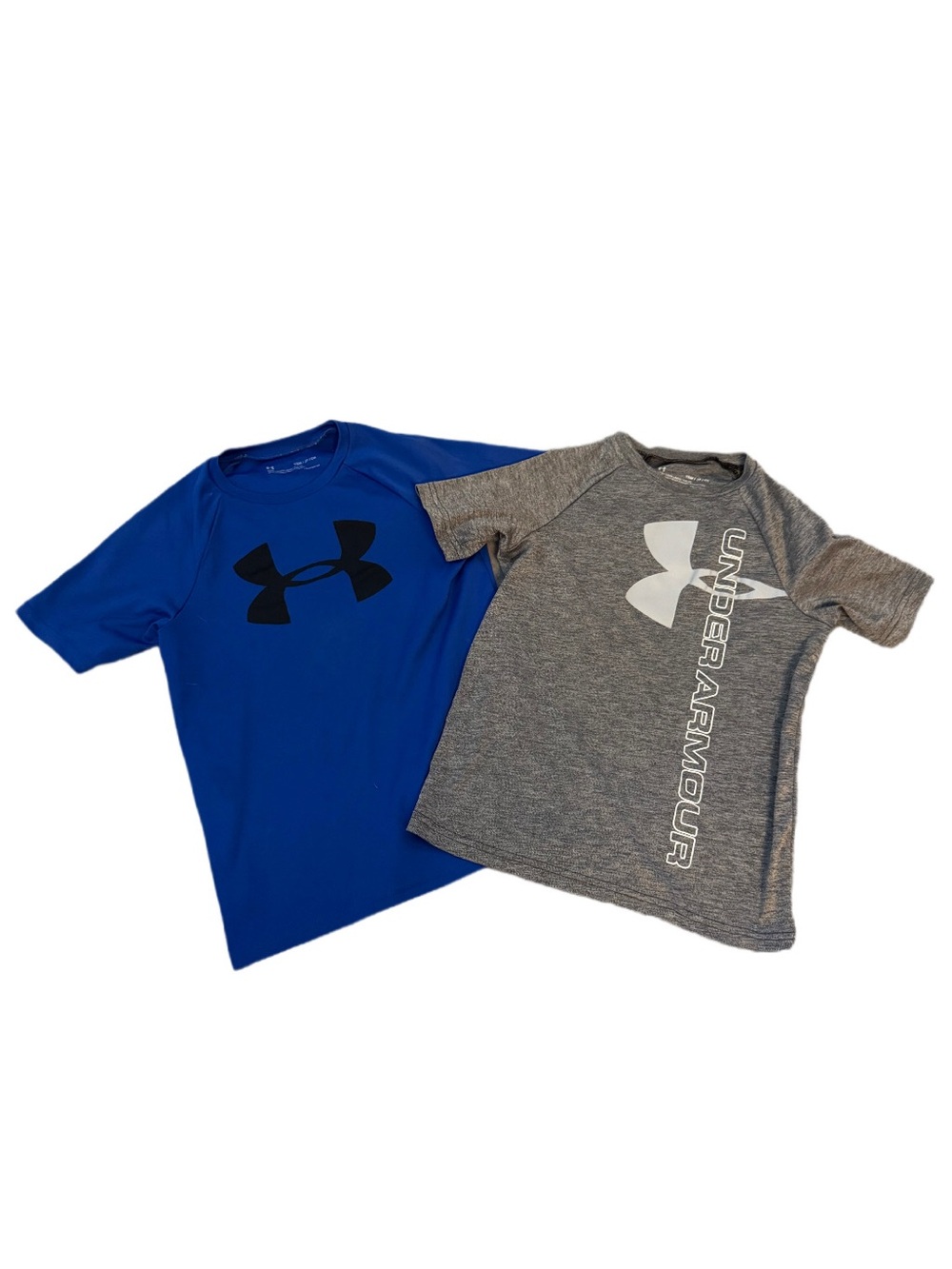 Under Armour HeatGear Short Sleeve Blue & Gray T-shirt Bundle Youth Size Small
